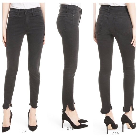 Frame Denim Le High Skinny Petal Hem in Harrington wash Gray Sz 26 - Picture 1 of 11